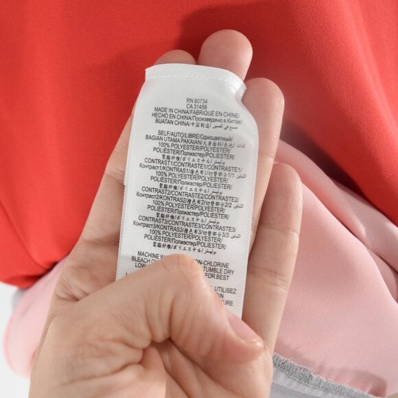 BCBG Poppy Red Layered Chiffon Mini Shift Dress - Picture 7 of 8